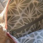 Beżowy plecak z suwakiem patchwork - 