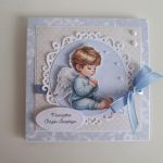 Kartka na Chrzest Święty z chłopcem - Kartka na Chrzest Święty z chłopcem