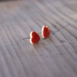 Kolczyki sztyfty czerwone serduszka - kolczyki małe czerwone serca