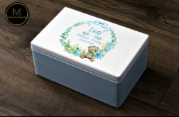Personalizowany Kuferek Wspomnień Miś Błękit