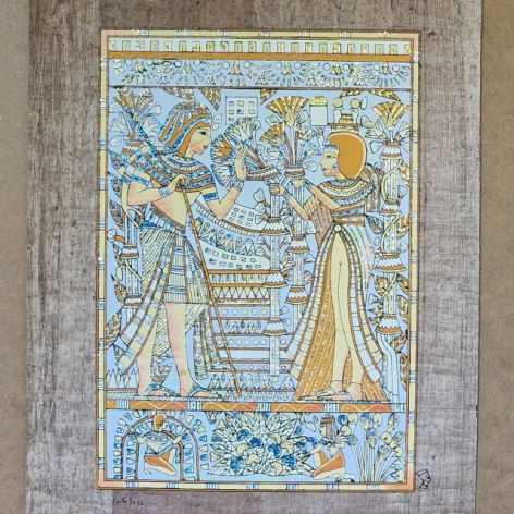 Papirus, Historia Małżeństwa, 30x40cm, Oryginalny 100%, Egipt, Obraz, papier papirusowy 06