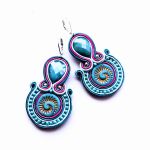 Turkusowa Spirala kolczyki sutaszowe - 