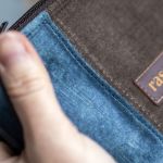 Niebiesko-brązowa welurowa kosmetyczki MIDI - 