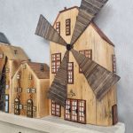 Domki drewniane z młynem, na klucze handmade 30 - 
