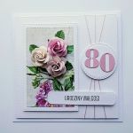 Kartka urodzinowa z różami pastelowa handmade - Pastelowa kartka urodzinowa handmade