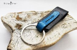 Breloczek męski skórzany czarny