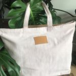 Pojemna torba plażowa z grubej bawełny w różowym kolorze. - 