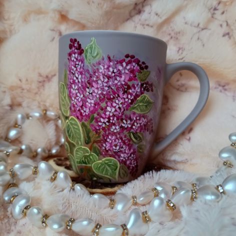 Bzy ręcznie malowany kubek 300 ml.