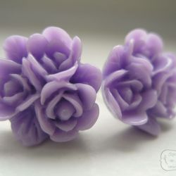 Kolczyki - liliowe kwiatuszki