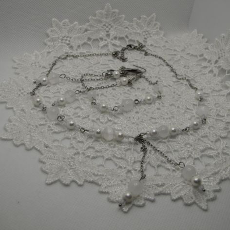 Komplet ze stali szlachetnej srebrny