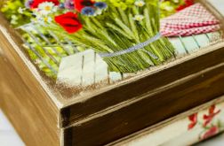 Toaletka z lusterkiem, naturalne drewno, polne kwiaty, prezent