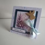 Kartka świąteczna Boże Narodzenie z aniołkiem w różu - Kartka świąteczna Boże Narodzenie z aniołkiem w różu