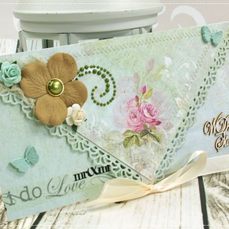 Kartka ślubna- miętowe wspomnienia