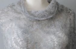 Chusta mgiełka w jasnej szarości