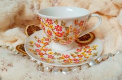 Ręcznie malowany komplet w kwiaty 200 ml.