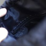 Plecak worek z czarnego weluru i ekoskóry – ręcznie szyty unikat - 