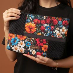 Czarno-kwiatowa kosmetyczka podróżna patchwork
