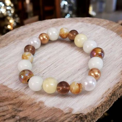 Bransoletka na gumce z brązem