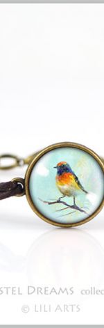 Bransoletka - Colourful Bird - brązowa, antyczny brąz