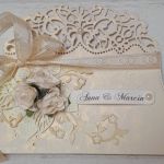 Kartka kopertówka ślubna złoto-kremowa - 