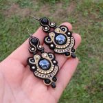 Kolczyki soutache Czarno-złote - 