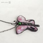 Motyl na różowo - motyl na szyję