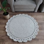 Dywan szydełkowy ze sznurka okrągły 110cm - Dywan okrągły