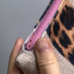 Welurowa kosmetyczka MIDI patchwork panterka - 