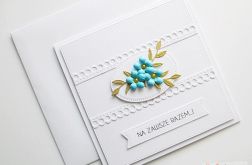 Kartka ślubna biało-niebieska #1
