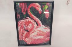 Obrazek diamentowy 15x20cm FLAMINGI
