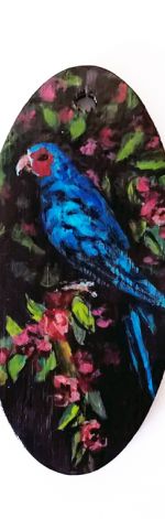 Ręcznie malowany wisior Niebieski ptak
