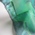Jedwabna apaszka Zielone Rośliny - Ręcznie malowana apaszka Zielone Rośliny