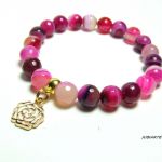 Bransoletka - AGATY I RÓŻE - 