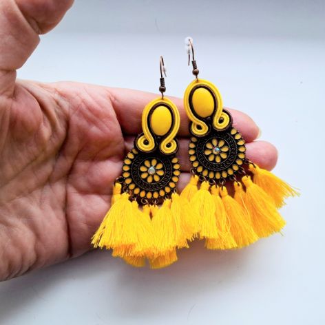 Yellow kolczyki sutaszowe