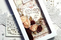 Kartka ślubna z sercem w pudełku