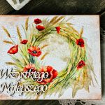 Pudełko na czekoladki wykonane z naturalnego drewna z motywem sielskim - 