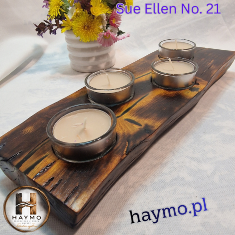 Świecznik drewniany buk Honey Touch żywica Sue Ellen No. 21