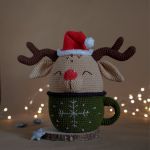 Ozdoba Jeleń w kubku, Dekoracja świąteczna, Maskotka na prezent - Dekoracja jest wypełniona antyalergiczną kulką silikonową.