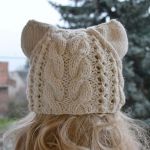 Czapka kocurek kremowa - ecu kotek