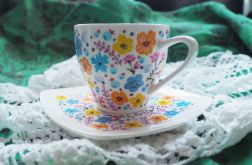 Wiosenna filiżanka ze spodkiem ŁAKA