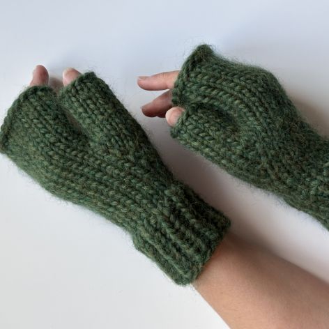 Mitenki ręcznie robione z wełny peruwiańskiej