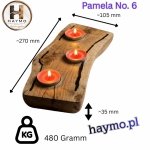 Świecznik dąb żywica sęk masywny Pamela No. 6 - 