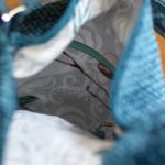 Turkusowo-miodowa boho bag z weluru - 