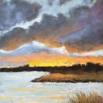 Pejzaż zimowy-praca formatu 18/24 cm  - 