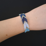 Delikatna Bransoletka "Blue Silver Chevron" - delikatna biżuteria na co dzień