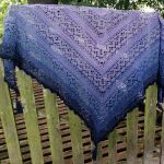 Ażurowa chusta handmade w odcieniach lawendy - Chusta ażurowa