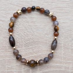 Agat,tygrysie oko,hematyt bransoletka 