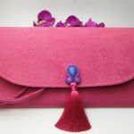 Torebka kopertówka wizytowa fuksja kobaltowa - torebka kopertówka różowa