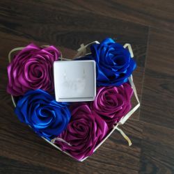 Box kwiatowy z pudełeczkiem na biżuterię