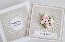 Kartka MŁODEJ PARZE szaro-różowa /Z